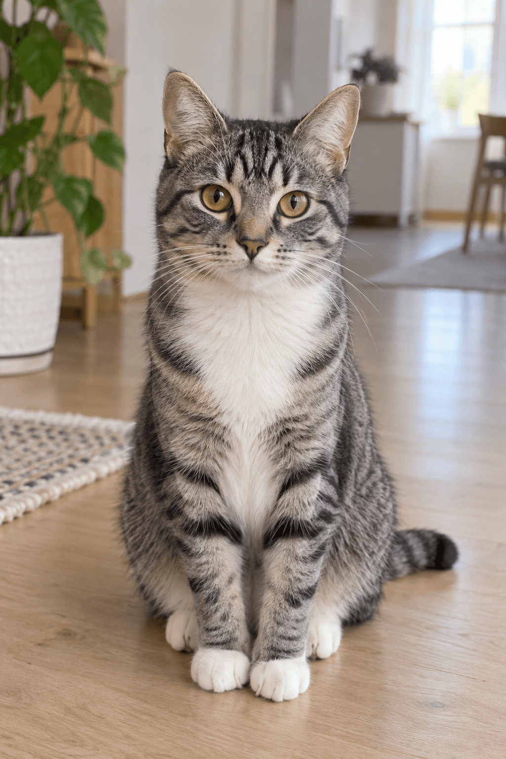 Retrato sintético de um gato de olhos âmbar
